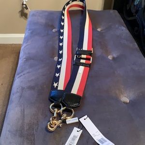 Marc Jacobs webbing strap red white and blue